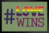 Love Wins Rainbow II Hashtag Black Wood Framed Poster 14x20