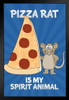 Pizza Rat Is My Spirit Animal Rat Taking Pizza Home New York City NYC Subway Station Black Wood Framed Poster 14x20