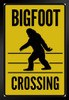 Warning Sign Bigfoot Crossing Black Wood Framed Poster 14x20