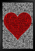 Words Love Red Black Wood Framed Poster 14x20