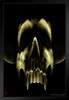 Demon Skull Tom Wood Fantasy Art Devil Horror Spooky Scary Halloween Decoration Black Wood Framed Art Poster 14x20