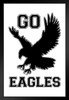 Mascots Go Eagles White Black Wood Framed Art Poster 14x20