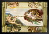 Michelangelo The Creation Adam Fresco Sistine Chapel Ceiling Realism Romantic Artwork Michelangelo Prints Biblical Drawings Portrait Painting Wall Art Canvas Art Black Wood Framed Art Poster 20x14