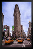 Taxi Cabs Near Flatiron Building New York City Photo Black Wood Framed Art Poster 14x20