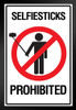 Warning Sign Selfiesticks Prohibited Selfies Self Portraits Photo Social Networking Black Wood Framed Poster 14x20