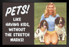 Pets Like Having Kids Without The Stretch Marks Humor Black Wood Framed Poster 20x14