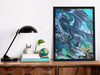 Sea Frolic Dragon Fantasy Poster Dolphins by Ruth Thompson Animal Fantasy Poster Under Water Ocean Wildlife Fish Creative Photograph Picture Home Living Room Cool Wall Art Print Poster 12x18