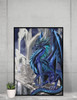 Nightfall Blue Dragon Fantasy Poster Ruth Thompson Creative Building Ruins Old Gothic Church Creative Photograph Picture Bedroom Living Room Home Cool Wall Decor Art Print Poster 12x18