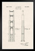 Golden Gate Bridge Highway Pier Official Patent Diagram Black Wood Framed Poster 14x20