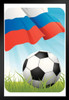 Russia Soccer Ball and Flag Sports Black Wood Framed Poster 14x20