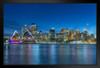 Sydney Opera House with Skyline at Twilight Photo Art Print Black Wood Framed Poster 20x14
