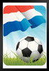 Netherlands Soccer Ball and Flag Sports Black Wood Framed Poster 14x20