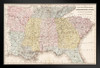 Southern United States 1867 Antique Style Map US Map with Cities in Detail Map Map Art Wall Decor Country Illustration Tourist Travel Destination Black Wood Framed Art Poster 20x14