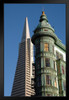 San Francisco California Architectural Landmarks Photo Art Print Black Wood Framed Poster 14x20