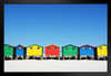 Colorful Beach Huts in Muizenberg Cape Town South Africa Photo Art Print Black Wood Framed Poster 20x14