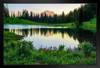 Summer Sunset at Lake Tipsoo Northern Cascade Range Washington Photo Art Print Black Wood Framed Poster 20x14