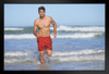 Hot Sexy Lifeguard Rushing Back To His Post Photo Art Print Black Wood Framed Poster 20x14