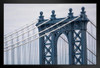 Manhattan Bridge from Manhattan Detail View Close Up Photo Art Print Black Wood Framed Poster 20x14