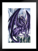 Hoarfrost Purple Dragon by Ruth Thompson Fantasy Poster Drawing Magical Mystical Creature Matted Framed Art Wall Decor 20x26