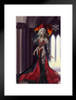 Severeielle Goth Warrior by Nene Thomas Fantasy Poster Red Dragon On Shoulder Kingdom Matted Framed Art Wall Decor 20x26