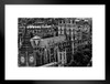London Skyline View Big Ben and Westminster Abbey Black and White B&W Photo Matted Framed Art Print Wall Decor 26x20 inch