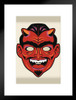 Devil Satan Vintage Mask Costume Cutout Spooky Scary Halloween Decoration Matted Framed Art Wall Decor 20x26