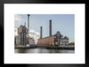 Lots Road Power Station London Architecture from the River Thames Photo Matted Framed Art Print Wall Decor 26x20 inch