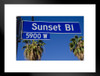 Sunset Boulevard Street Sign Los Angeles California Photo Matted Framed Art Print Wall Decor 26x20 inch