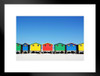 Colorful Beach Huts in Muizenberg Cape Town South Africa Photo Matted Framed Art Print Wall Decor 26x20 inch