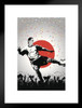 Japan Soccer National Team Sports Matted Framed Art Print Wall Decor 20x26 inch