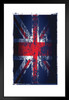 United Kingdom Union Jack Flag with Brush Strokes Matted Framed Art Print Wall Decor 20x26 inch