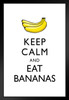 Keep Calm And Eat Bananas Yellow And White Matted Framed Art Print Wall Decor 20x26 inch