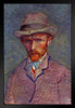 Vincent Van Gogh Self Portrait with Grey Felt Hat Van Gogh Wall Art Impressionist Portrait Painting Style Fine Art Home Decor Realism Decorative Wall Decor Matted Framed Art Wall Decor 20x26