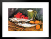 Vincent van Gogh Still Life with Mackerels Lemons and Tomatoes Matted Framed Wall Art Print 26x20