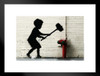 Banksy Hammer Boy Street Art Banksy Canvas Print Bansky Modern Art Grafitti Canvas Wall Art Street Art Prints Graffiti Art For Wall Art Canvas Retro Pop Art Matted Framed Art Wall Decor 26x20