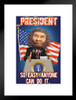 President So Easy Anyone Can Do It Humor Patriotic Posters American Flag Poster Of Flags For Wall Funny Wall Art Matted Framed Art Wall Decor 20x26