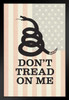 Gadsden Flag Dont Tread On Me Rattlesnake Coiled To Strike Old Glory Faded Textured Matted Framed Art Print Wall Decor 20x26 inch