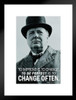 Winston Churchill To Improve Is To Change To Be Perfect Is To Change Often Green Matted Framed Wall Art Print 20x26 inch
