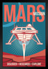 Spaceship Landing on Mars Vintage Space Travel Art Print Matted Framed Wall Art 20x26 inch