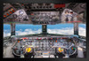 Commercial Airplane Cockpit Flight Deck View Photo Photograph Matted Framed Art Wall Decor 26x20