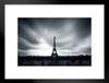 Eiffel Tower Seen From The Trocadero in Paris France Black and White Photo Matted Framed Art Print Wall Decor 26x20 inch