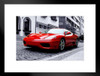 Beautiful Red Sports Car on Urban Street Photo Photograph Matted Framed Art Wall Decor 26x20
