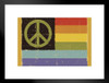 Peace Symbol Gay Pride LGBT Rainbow Flag Matted Framed Art Print Wall Decor 26x20 inch