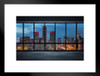 Office Window Over an Illuminated City Beijing China Skyline Photo Matted Framed Art Print Wall Decor 26x20 inch