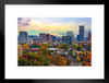 Portland Oregon Downtown Skyline in the Fall Photo Photograph Matted Framed Art Wall Decor 26x20