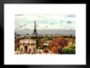 Autumn in Paris France Eiffel Tower Photo Matted Framed Art Print Wall Decor 26x20 inch