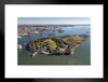 Aerial View of Governors Island New York City NYC Photo Matted Framed Art Print Wall Decor 26x20 inch