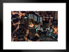 Aerial View Centre Street at Night New York City Photo Matted Framed Art Print Wall Decor 26x20 inch