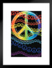 Peace Sign Symbol Colorful Abstract Matted Framed Art Print Wall Decor 20x26 inch