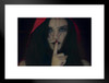 Girl with Finger on Lips Gothic Style Fantasy Photo Matted Framed Art Print Wall Decor 26x20 inch